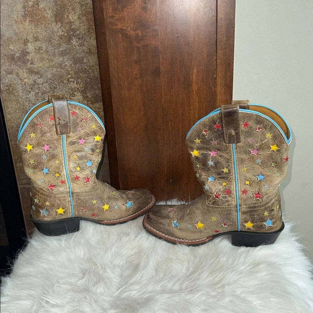 Adorable Dan Post kids boy or girl colorful star cowboy cowgirl boots size 13D